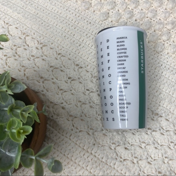 STARBUCKS Word Search Ceramic Tumbler w/Lid 12 oz. - Picture 5 of 6